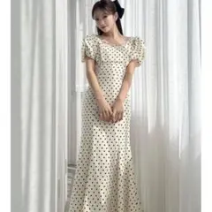 RESEXXY バブルスリーブマーメイドワンピース ホワイト