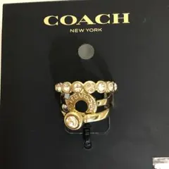 ❣️未使用❣️COACHリングF56418ゴールド サイズ5 (日本サイズ9号相当)のサムネイル