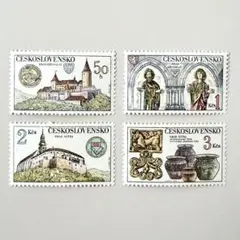 77587セール現品限　外国切手　ルーマニア発行建築物4種揃 000000003617.jpg