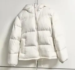 H&M フード付きホワイトダウンジャケット XS