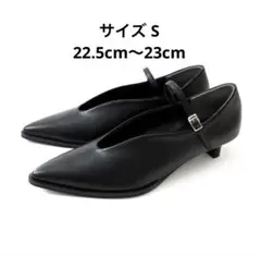 パンプス ストラップ レディース ローヒール ポインテッドトゥ メリージェーンのサムネイル