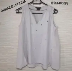 セール！おしゃれなTORRAZZO DONNA:ビジュー　ノースリーブ　ベージュ