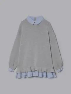 新品タグ付き Olu. フリルレイヤードダンボールスウェット グレー　Fサイズのサムネイル