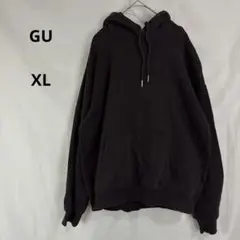 GU◇ジーユー　スウェットプルパーカー【XL】プルオーバー　コットン混　ブラウン