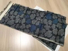 大幅値下げ！*結城紬？着物 反物 紺*