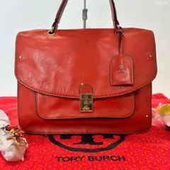 【美品】トリーバーチ 2way ショルダーバッグ 鏡付き レザー 肩掛け 赤のサムネイル