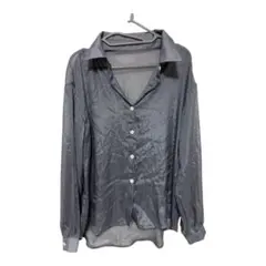 美品 グレー シアーシャツ M
