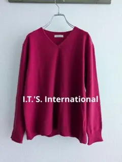 【美品】I.T.'S. International ピンク　カシミヤ混ニット