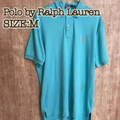 Ralph Lauren ラルフローレン ポロシャツ 水色 刺繍ロゴ M