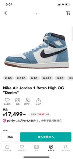 Nike Air Jordan 1 denim 26.5