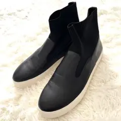 ザラ zaraサイドゴア スニーカー ブーツ 黒 レザー ニット 39
