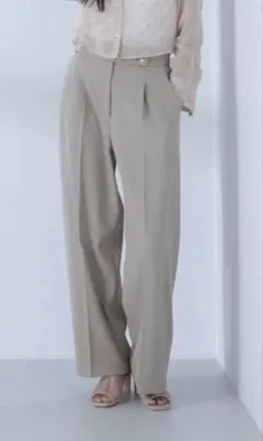 メタルボタンタックワイドパンツ　PS