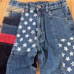 WASK デニムパンツ 140 パッチワーク 星柄 ジーンズのサムネイル