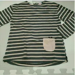 キッズ 100 104 ロンT 長袖 ZARA ボーダー ピンク グレー