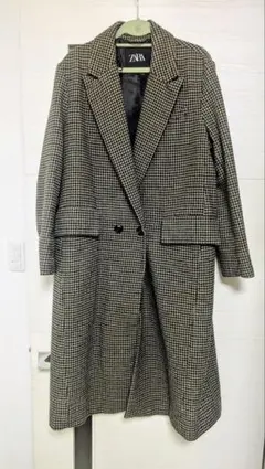 ZARA チェック柄 ロングコート