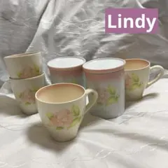 Lindy ホーローキャニスター 日本製 4個セット ローズ柄 バラ ピンク 