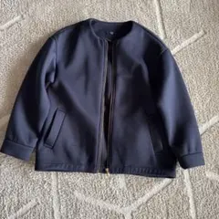 ships　colors 春アウター　ノーカラー　ジャケット　コート　ネイビー