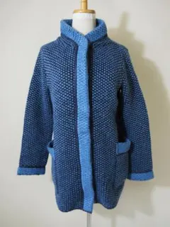 (O-44)HIROKO BIS ヒロココシノ ニットコート ウール混 サイズ9