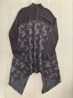 HIROKO KOSHINO 長袖チュニック ブラウン 花柄