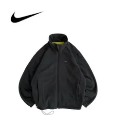 【美品】NIKE ナイキ 00s フリースジャケット ドローコード付き ブラック