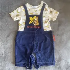 【美品】Curious George おさるのジョージ サロペット風プレオール