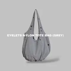 EYELETS NYLON TOTE BAG (GREY) 3060B