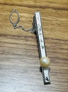 レトロなタイピン【m1739 珊瑚 コーラル ビンテージ silver 刻印 