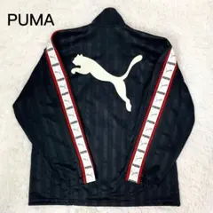 美品 PUMA プージャー レッド×ブラック バックプリント トラックジャケット