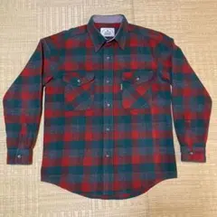 タラスブルバ　アシックス　ウールシャツ　赤緑　チェック　Lのサムネイル