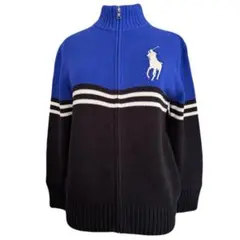 新品 未使用　ポロ ラルフ ローレン ビッグポニー ジップアップ 綿ニット160