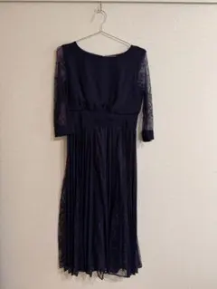 お呼ばれドレス・ネイビー レースドレス