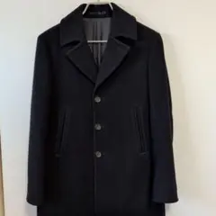 UNITED ARROWS ブラック ウール ピーコート