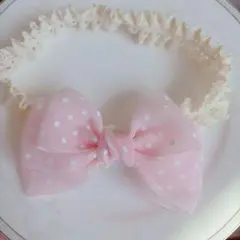 ヘアバンド　リボン　水玉　ベビー　赤ちゃん　子供　出産　退院お祝い　お誕生日