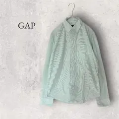 GAP ギャップ ボタンダウンシャツ 長袖 ストライプ ライトグリーン XXSのサムネイル