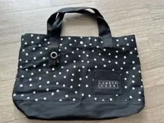 LOWRYSFARM トートバッグ 黒地に白のドット柄