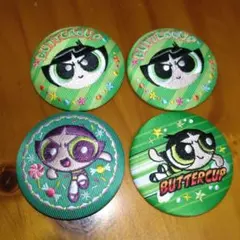 パワーパフガールズ　刺繍缶バッジ　バターカップ