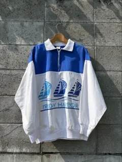 90’s セーリングシャツ　ハーフジップ　MADE IN USA