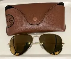 Ray-Ban アビエイター サングラス ブラウンゴールド