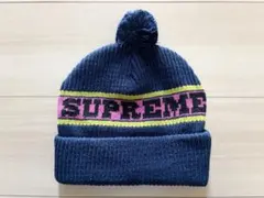 Supreme Chenille Stripe Beanie 紺色 Supreme Chenille Stripe Beanie ネイビー ニット帽 シュプリーム