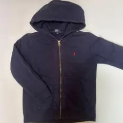 120 PoloRalph Lauren ネイビー フード　ジップアップパーカー