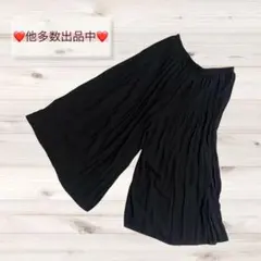 美品❗️【PRENON ASSHU】黒プリーツワイドパンツL