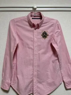 Ralph Lauren Sport 長袖シャツ ピンク　刺繍ロゴ サイズ8のサムネイル