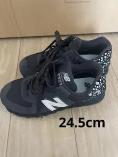 NewBalance W574 BLACK(1ZY)24.5cm アニマル柄