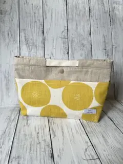 あんぱん柄(マスタード)のバッグインバッグ✤ハンドメイド