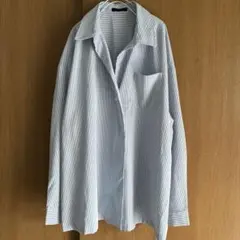 DAZY ストライプ柄 長袖シャツ ブルー Mのサムネイル