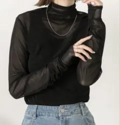 シアートップス 長袖 黒