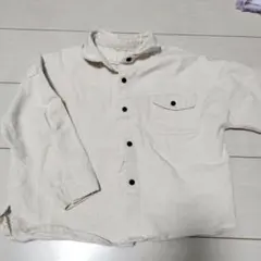 サイズ確認してください アイボリー ボタン付き長袖シャツ