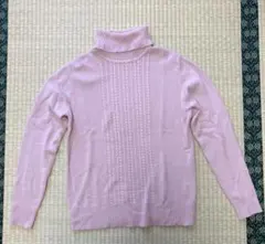 ピンク タートルネック セーター 長袖