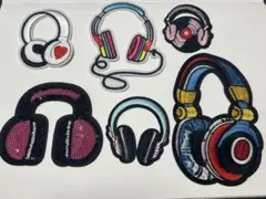 ヘッドフォン刺繍パッチセット