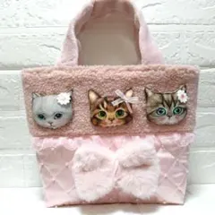 コヤンイサムチョン☆ミニトートバッグ　ボア×サテンキルト　サンダー　オッドアイ